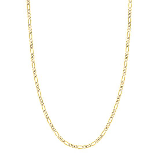 14K Two Tone Gold 3.9 mm Figaro Chain w/ Lobster Clasp - 30 in.