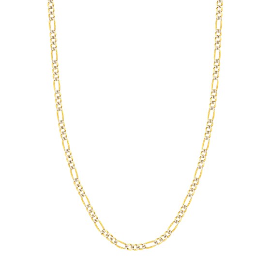 14K Two Tone Gold 4.75 mm Figaro Chain w/ Lobster Clasp - 20 in.
