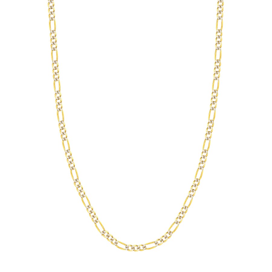 14K Two Tone Gold 4.75 mm Figaro Chain w/ Lobster Clasp - 22 in.