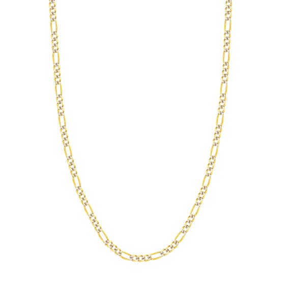 14K Two Tone Gold 5.8 mm Figaro Chain w/ Lobster Clasp - 24 in.