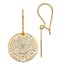 14K Two-tone Greek Key Dangle Earrings - 34 mm