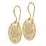 14K Two-tone Greek Key Dangle Earrings - 34 mm