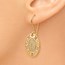 14K Two-tone Greek Key Dangle Earrings - 34 mm