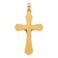 14K Two-tone Grooved Hollow INRI Crucifix Pendant - 35.3 mm