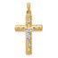 14K Two-tone Hollow Crucifix Pendant - 32.4 mm