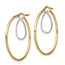 14K Two-Tone Hoop Earrings - 33.87 mm