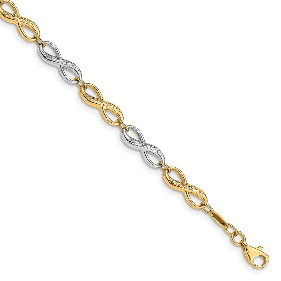 Buy 14K Twotone Infinity Symbol Bracelet 7.5 in. APMEX