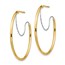 14k Two-Tone Large Polished Hoop Earrings - 2x30 mm