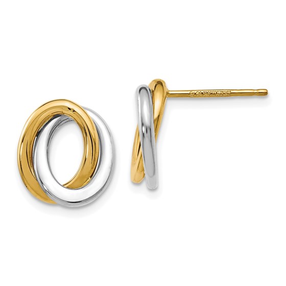 14K Two-tone Love Knot Earrings - 11.75 mm 14K Two-tone Love Knot Earrings - 11.75 mm