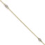 14K Two-tone Mirror Bead 10in Plus Anklet - 11 in.
