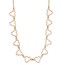 14K Two-tone Oval Cable with Open Flat Hearts Necklace - 16 in.