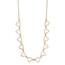 14K Two-tone Oval Cable with Open Flat Hearts Necklace - 16 in.