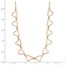 14K Two-tone Oval Cable with Open Flat Hearts Necklace - 16 in.
