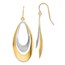 14k Two-tone Oval Dangle Earrings