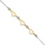 14K Two-tone Oval Link Diamond-cut Beads Heart Anklet - 10 in.