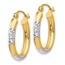 14K Two-tone Polished and D/C Hinged Earrings - 20 mm
