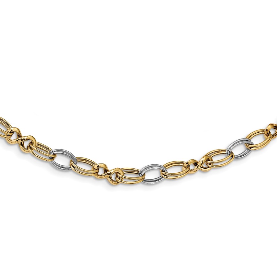 Two tone chain link necklace Clearance