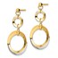 14K Two-tone Polished Circle Reversible Post Earrings - 31.5 mm
