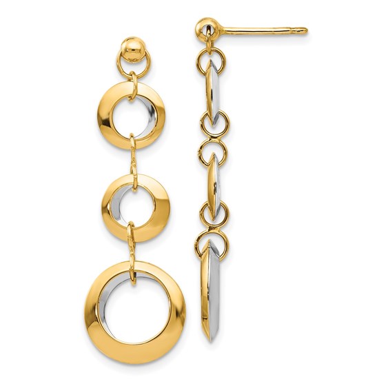 14K Two-tone Polished Circle Reversible Post Earrings - 37 mm 14K Two-tone Polished Circle Reversible Post Earrings - 37 mm