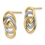 14K Two-tone Polished Circles Post Earrings - 15 mm