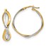 14K Two-tone Polished Criss Cross Hoop Earrings - 28.75 mm