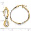 14K Two-tone Polished Criss Cross Hoop Earrings - 28.75 mm