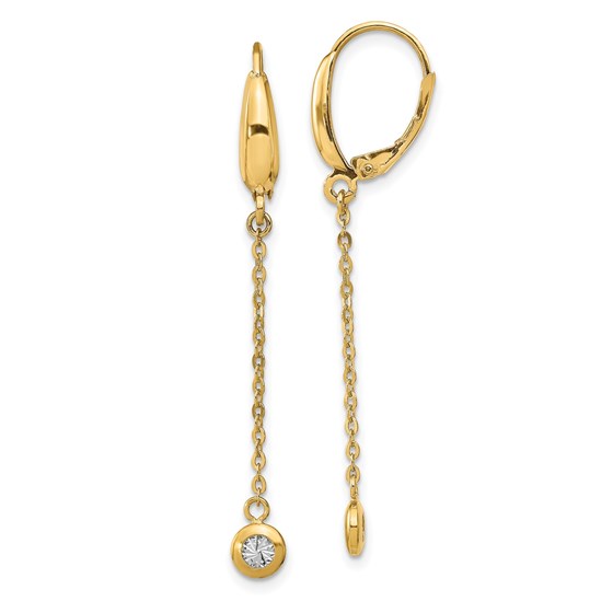 14K Two-tone Polished D/C Leverback Earrings - 48.25 mm 14K Two-tone Polished D/C Leverback Earrings - 48.25 mm