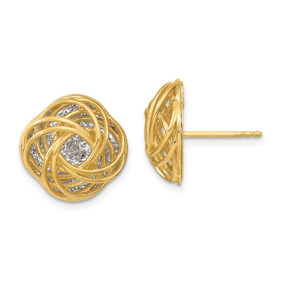 14K Two-tone Polished D/C Love Knot Earrings - 15.32 mm 14K Two-tone Polished D/C Love Knot Earrings - 15.32 mm