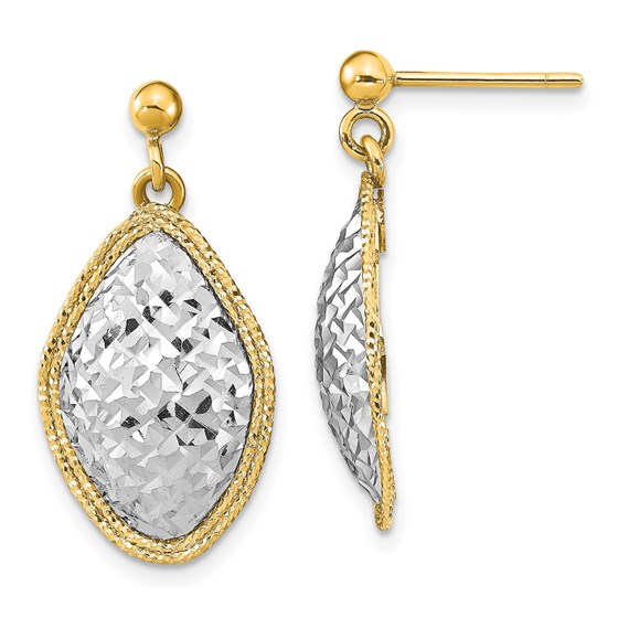 14K Two-Tone Polished D/C Post Dangle Earrings - 26.67 mm 14K Two-Tone Polished D/C Post Dangle Earrings - 26.67 mm
