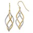 14K Two-tone Polished Dangle Earrings - 38.8 mm