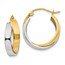 14k Two-tone Polished Double Hoop Earrings