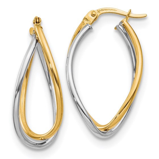 14K Two-tone Polished Fancy Earrings - 29 mm 14K Two-tone Polished Fancy Earrings - 29 mm