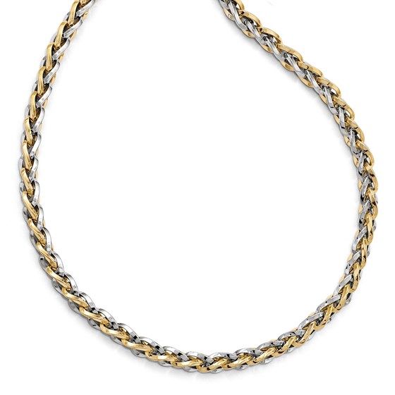 14K Two-tone Polished Fancy Link Necklace - 18 in. 14K Two-tone Polished Fancy Link Necklace - 18 in.