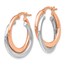 14K Two-tone Polished Hinged Double Hoop Earrings - 23 mm