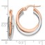 14K Two-tone Polished Hinged Double Hoop Earrings - 23 mm