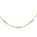 14K Two-tone Polished Link Necklace - 31.5 in.