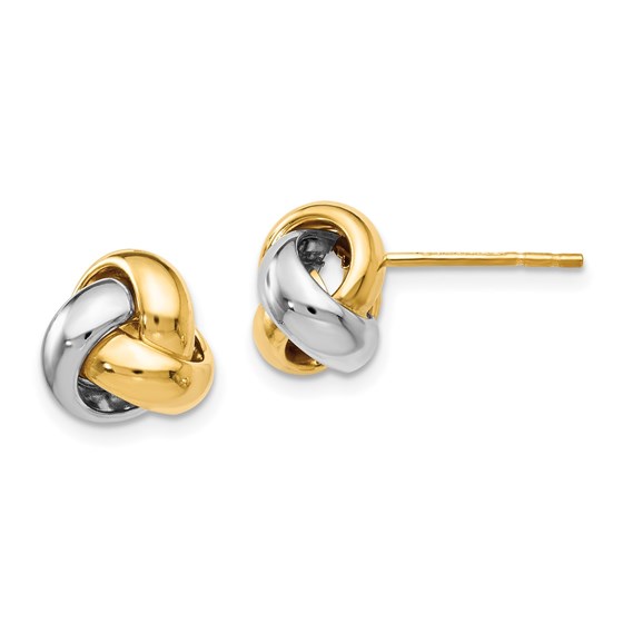 14K Two-tone Polished Love Knot Earrings - 8.5 mm 14K Two-tone Polished Love Knot Earrings - 8.5 mm