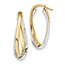 14k Two Tone Polished Oval Double Hoop Earrings