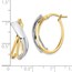 14K Two-tone Polished Oval Hoop Earrings - 23 mm