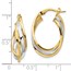 14K Two-tone Polished Oval Hoop Earrings - 25 mm