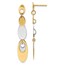 14K Two-tone Polished Post Dangle Earrings - 45.5 mm