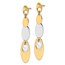 14K Two-tone Polished Post Dangle Earrings - 45.5 mm