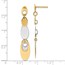 14K Two-tone Polished Post Dangle Earrings - 45.5 mm