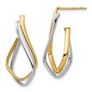 14K Two-tone Polished Post Earrings - 28.58 mm