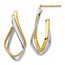 14K Two-tone Polished Post Earrings - 28.58 mm