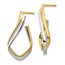 14K Two-tone Polished Post Earrings - 28.58 mm