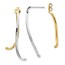 14K Two-tone Polished Post Front & Back Earrings - 41.38 mm