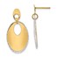 14K Two-tone Polished Textured Post Dangle Earrings - 29 mm