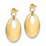 14K Two-tone Polished Textured Post Dangle Earrings - 29 mm