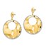 14K Two-tone Polished Textured Post Dangle Earrings - 33 mm